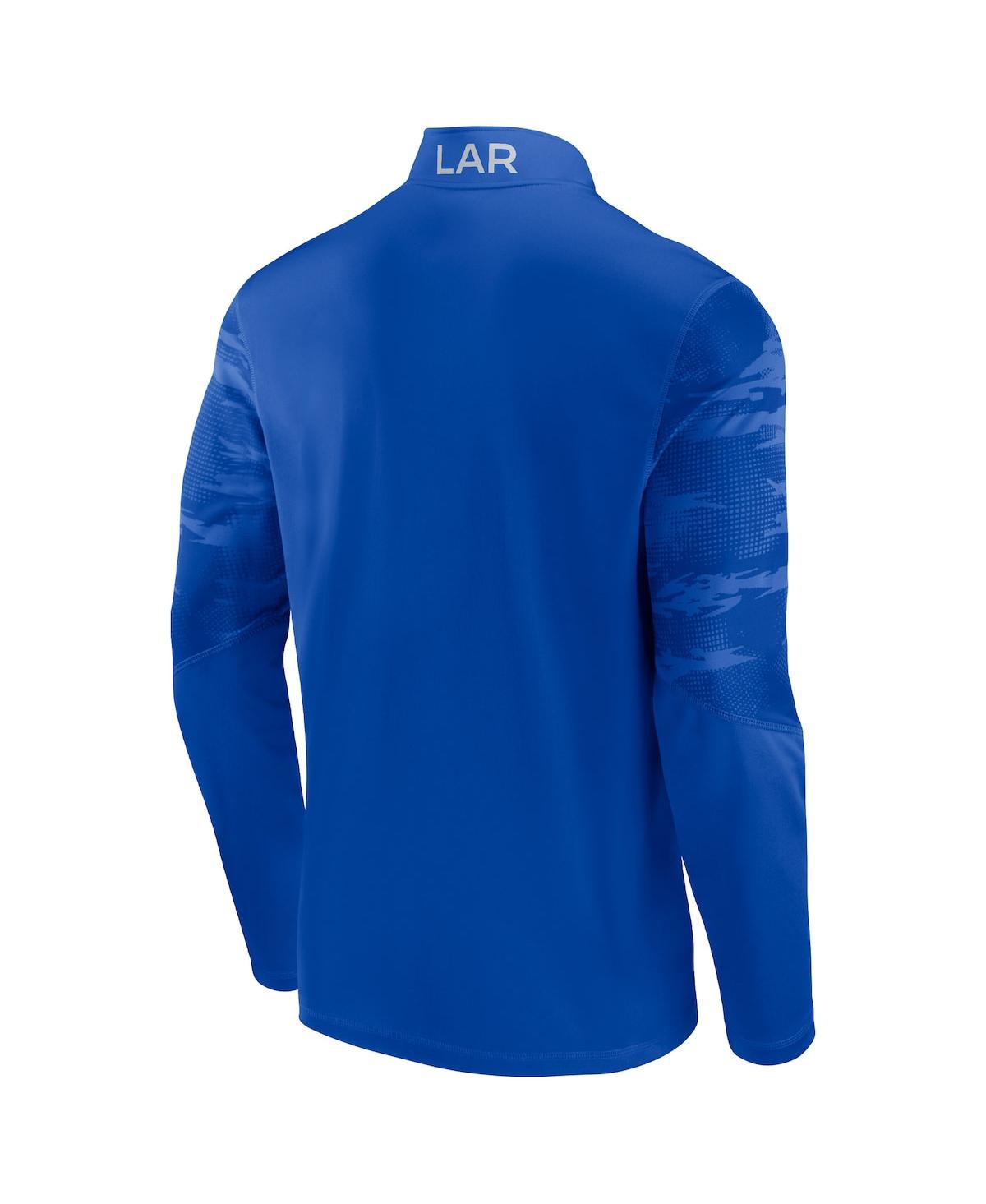 Men's FanaticsLos Angeles Rams Ringer Quarter-Zip Jacket - Royal