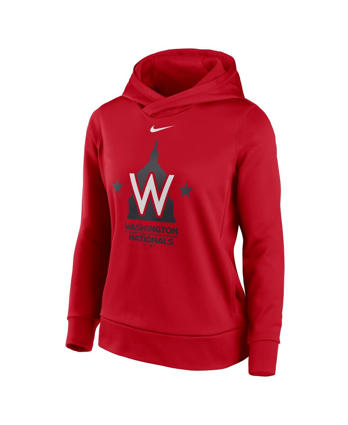 Shop Nike Women's  Red Washington Nationals Alternate Logo Performance Pullover Hoodie