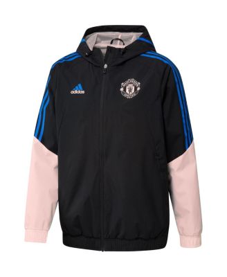 Men's Black Manchester United Training All-Weather Raglan Full-Zip Hoodie Jacket