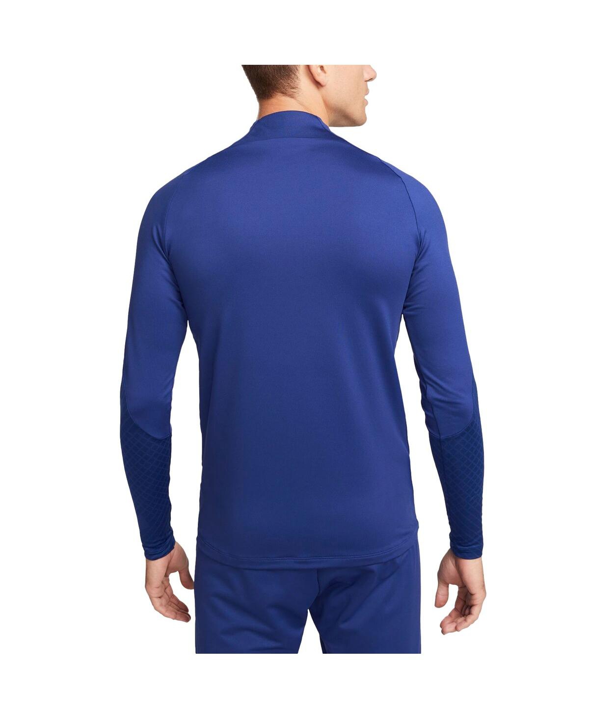 Men's NikeBarcelona Strike Drill Performance Quarter-Zip Raglan Long Sleeve Top - Blue