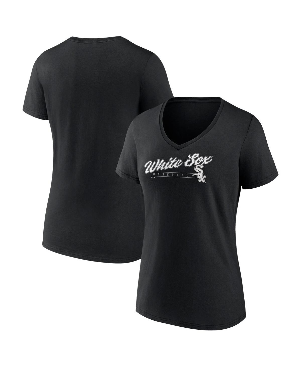 Fanatics Women's  Black Chicago White Sox One And Only V-neck T-shirt In Black