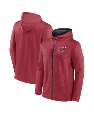 Men's Cardinal, Black Arizona Cardinals Ball Carrier Full-Zip Hoodie