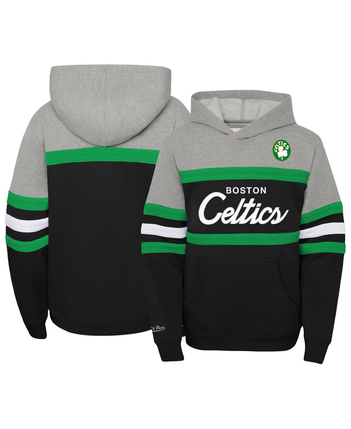 Mitchell & Ness Big Boys  Heather Gray, Black Boston Celtics Hardwood Classics Head Coach Pullover Ho In Heather Gray,black