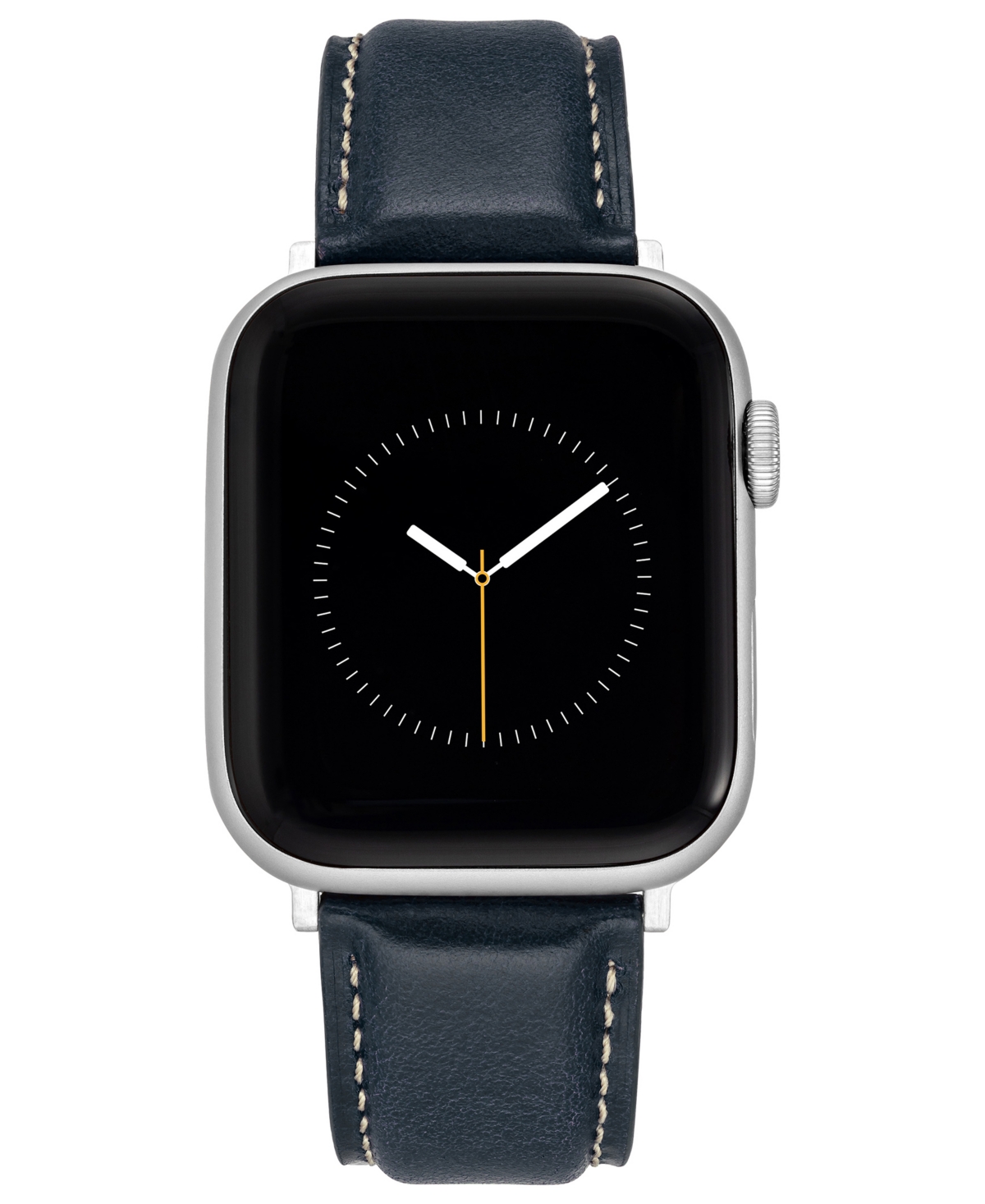 Navy Smooth Genuine Leather Band Compatible with 42/44/45/Ultra/Ultra 2 Apple Watch - Navy