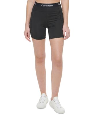 Calvin Klein Women's Split Logo High Waist Biker Shorts - Macy's