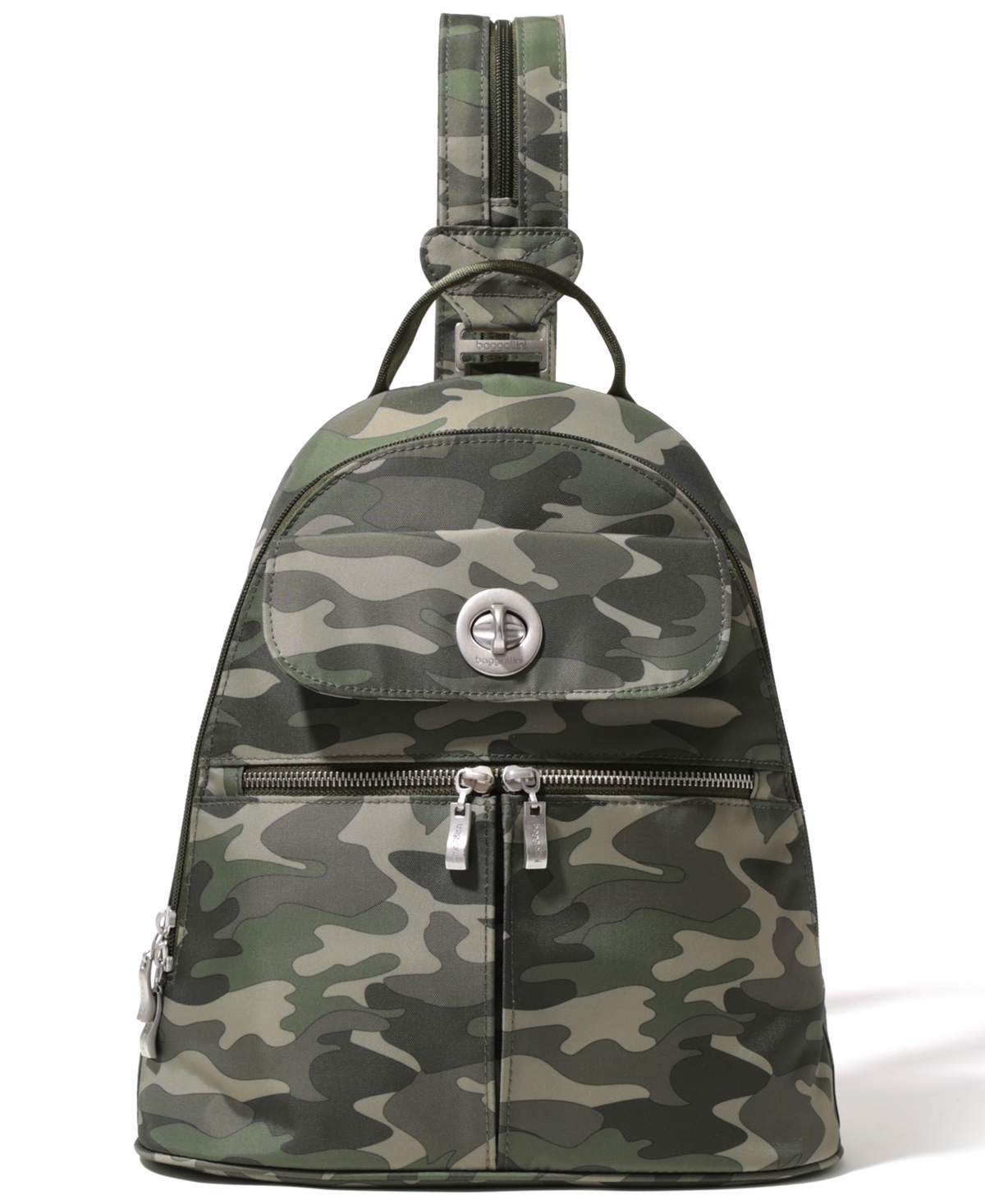 Backstage Naples Adjustable Strap Polyester Convertible Backpack In Olive Camo