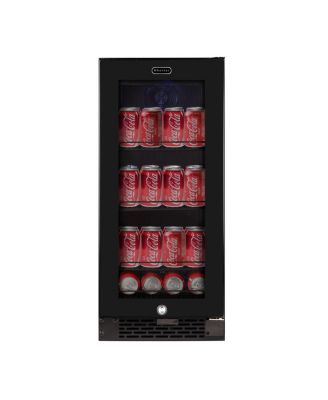 Built-in Black Glass 80-can capacity 3.4 cu ft. Beverage Refrigerator