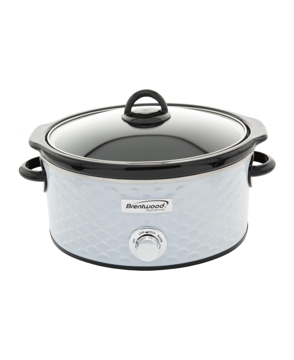 Brentwood 3.5 Quart Diamond Pattern Electric Slow Cooker - White
