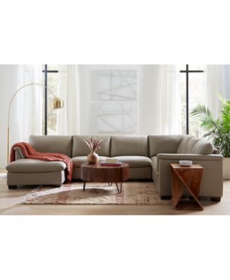 Furniture Arond Leather Sectional Collection Created For Macys In Charcoal