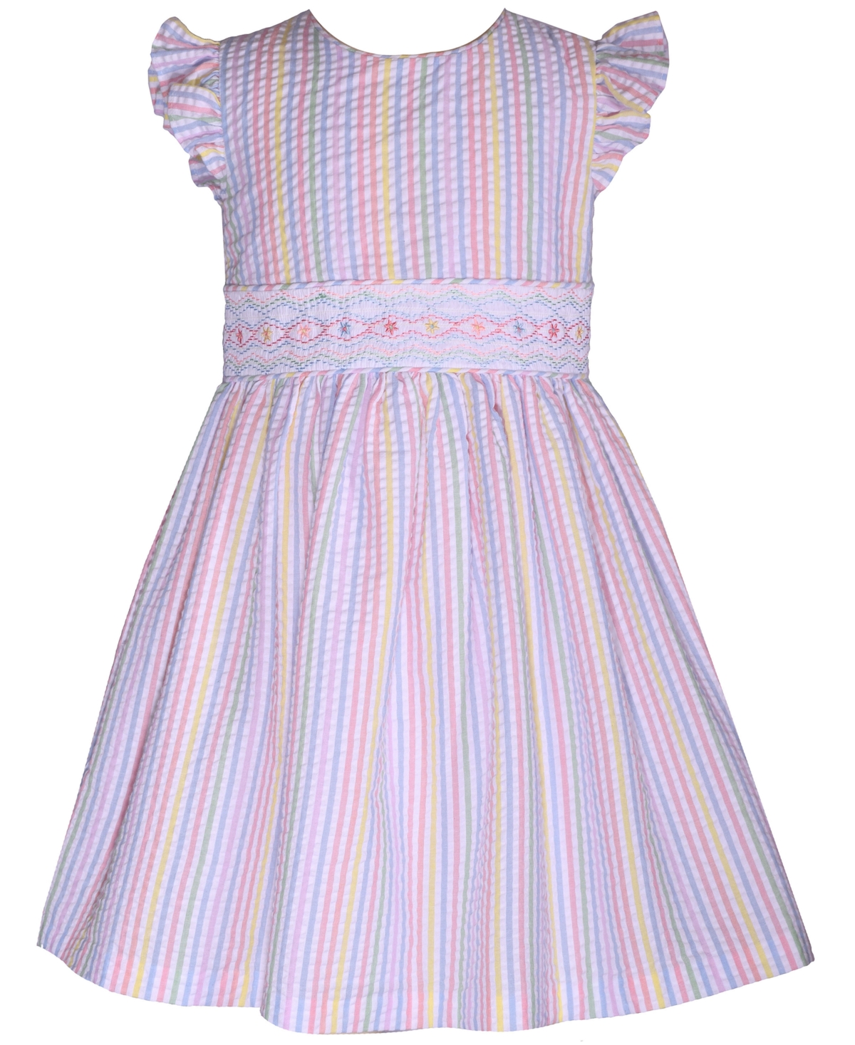Bonnie Jean Toddler Girls Smocked Insert Striped Seersucker Dress In Multi