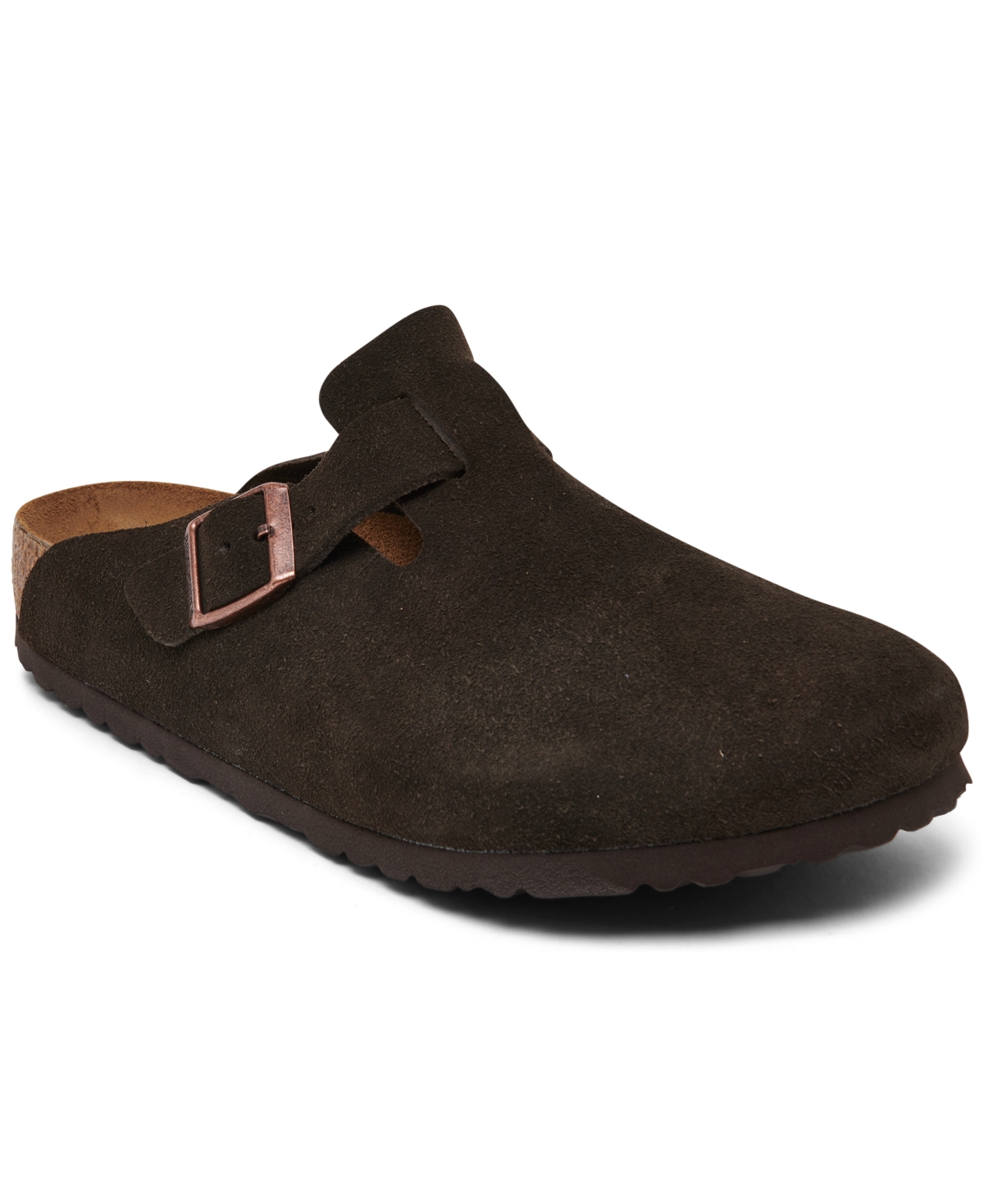 BIRKENSTOCK MEN'S BOSTON SOFT FOOTBED SUEDE LEATHER CLOGS FROM FINISH LINE