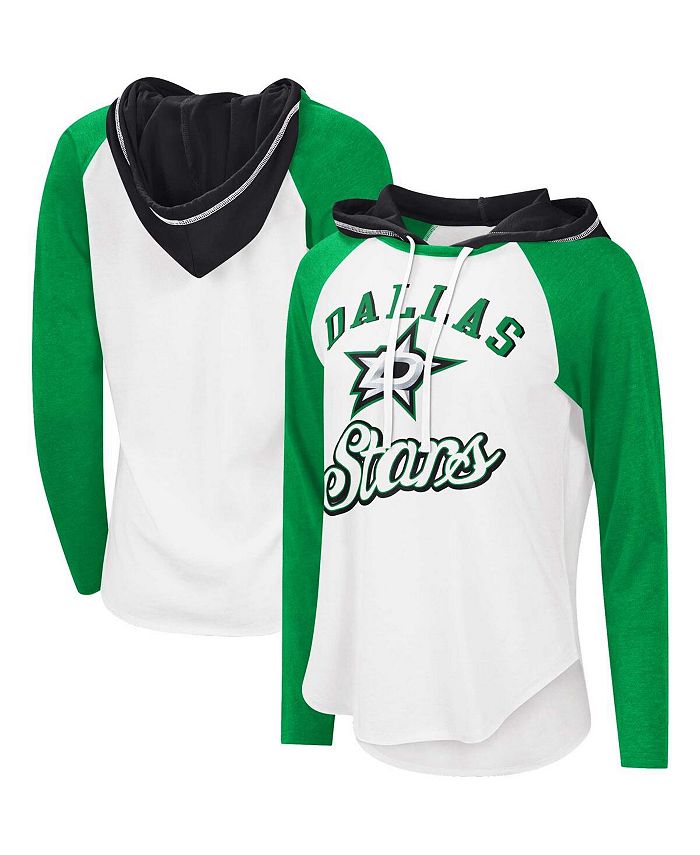 Starter Women's White, Kelly Green Dallas Stars MVP Raglan Hoodie T ...