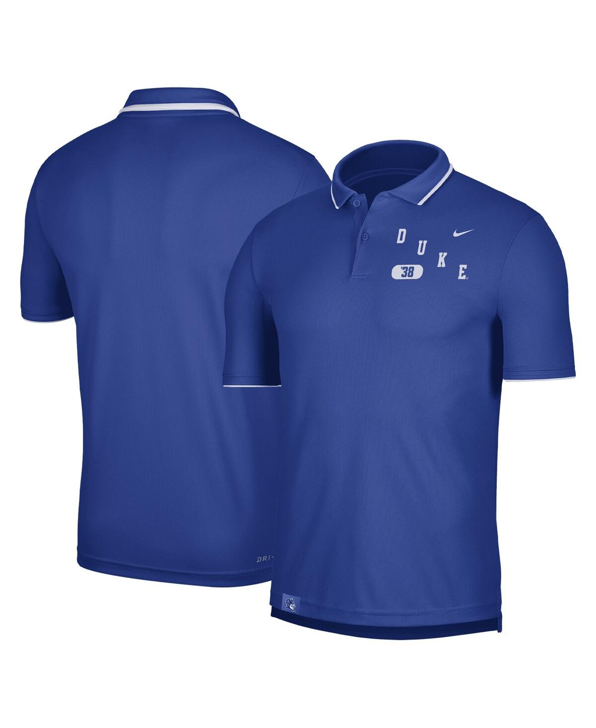 Shop Nike Men's  Royal Duke Blue Devils Wordmark Performance Polo Shirt