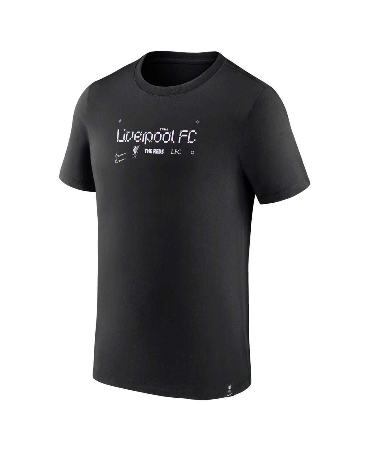 Shop Nike Men's  Black Liverpool Air Traffic T-shirt