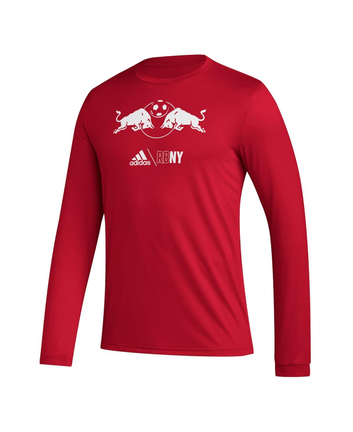 Shop Adidas Originals Men's Adidas Red New York Red Bulls Icon Long Sleeve T-shirt