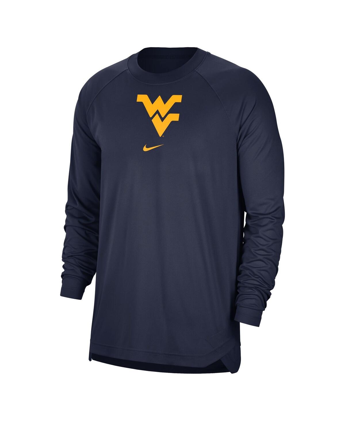 Men's NikeWest Virginia Mountaineers Basketball Spotlight Performance Raglan T-shirt - Navy