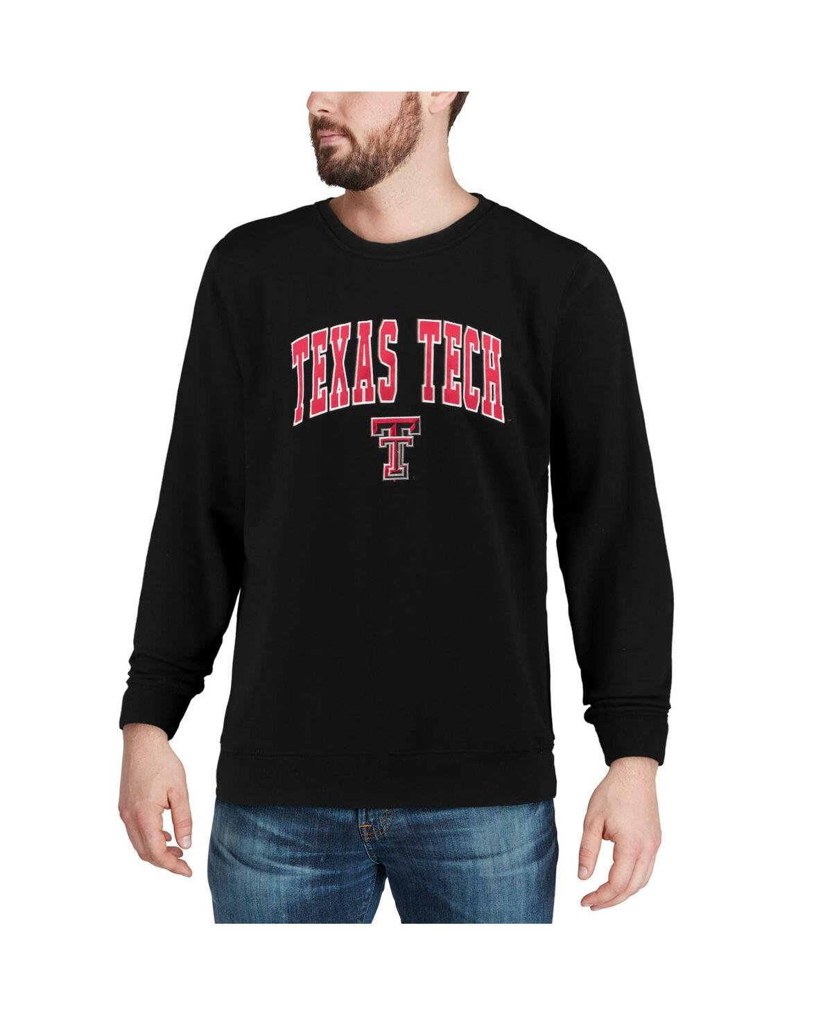 Colosseum Men's Texas Tech Red Raiders Arch And Logo Crew Neck Sweatshirt In Charcoal