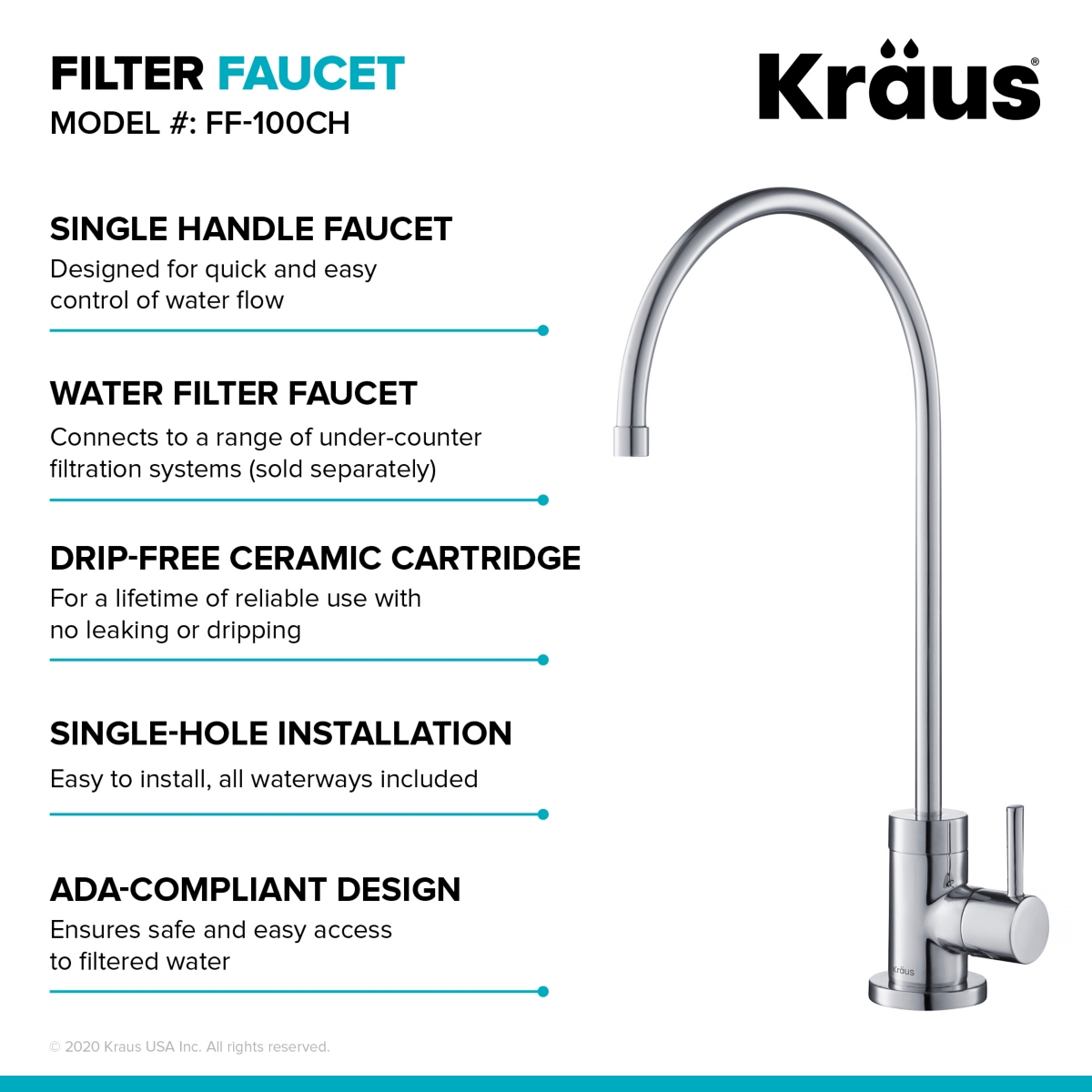 Kraus Purita 100% Lead-Free Kitchen Water Filter Faucet