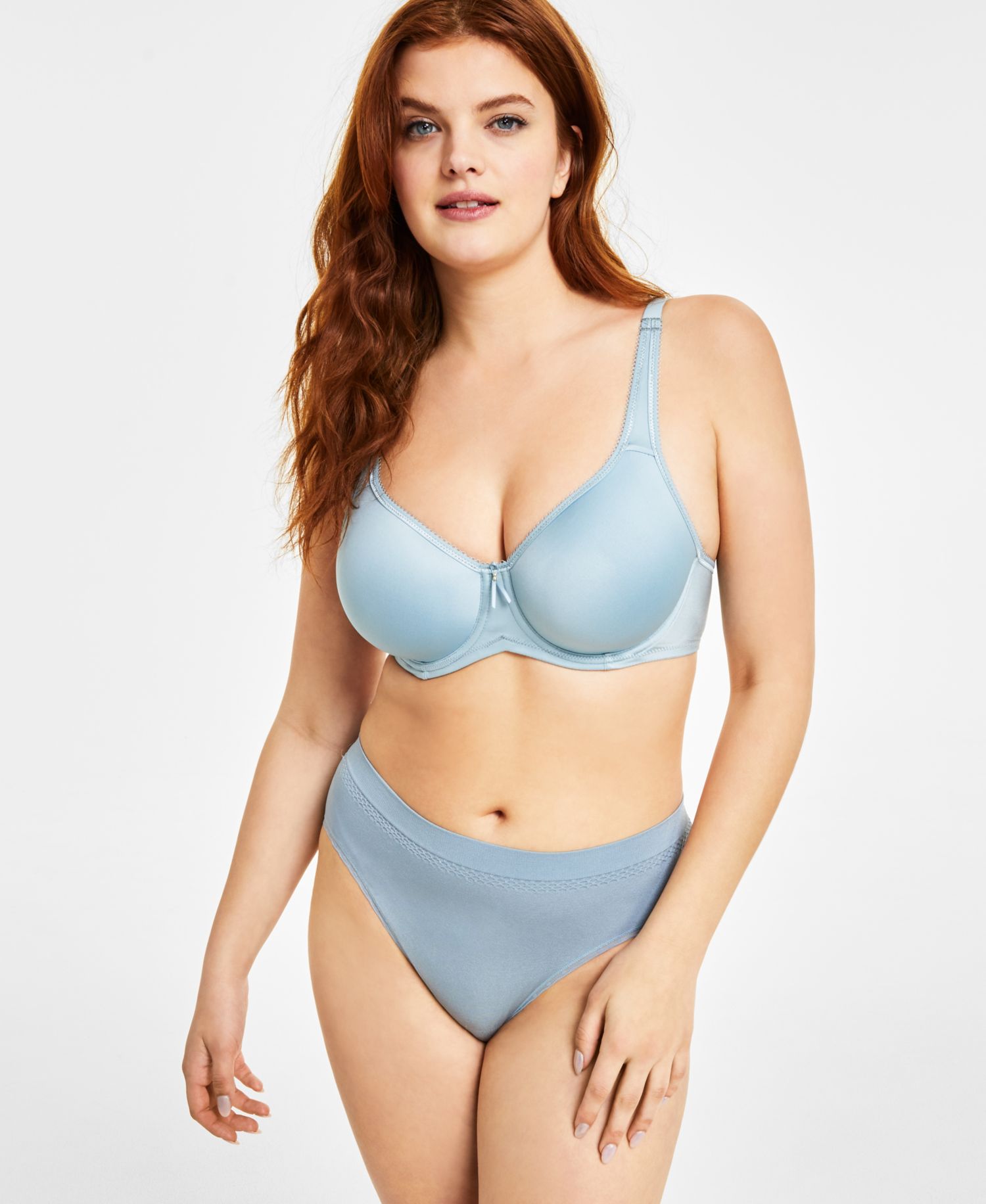 Women's Basic Beauty Underwire T-Shirt Bra & B-Smooth High-Cut Brief Underwear
