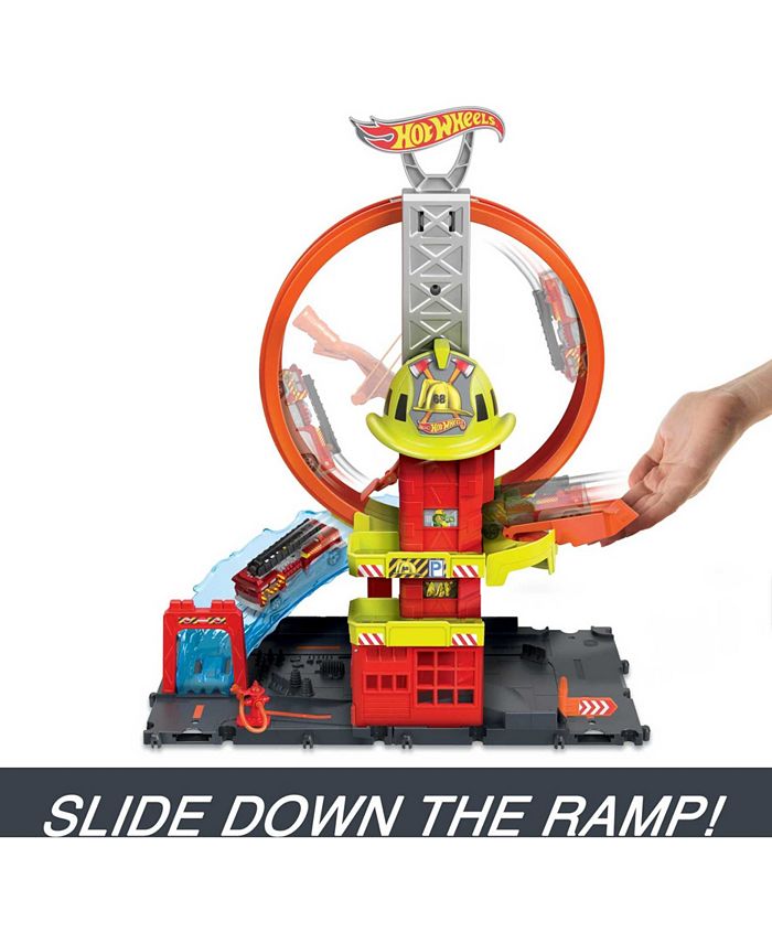 Hot Wheels City Super Loop Fire Station - Multi