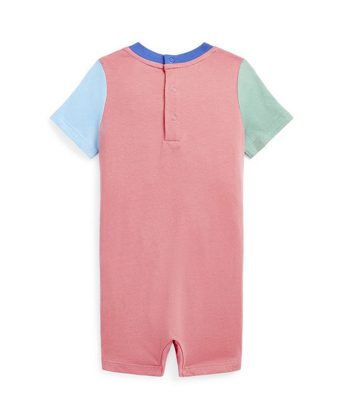 Polo Ralph Lauren Baby Boys Polo Bear Color Blocked Cotton Shortall