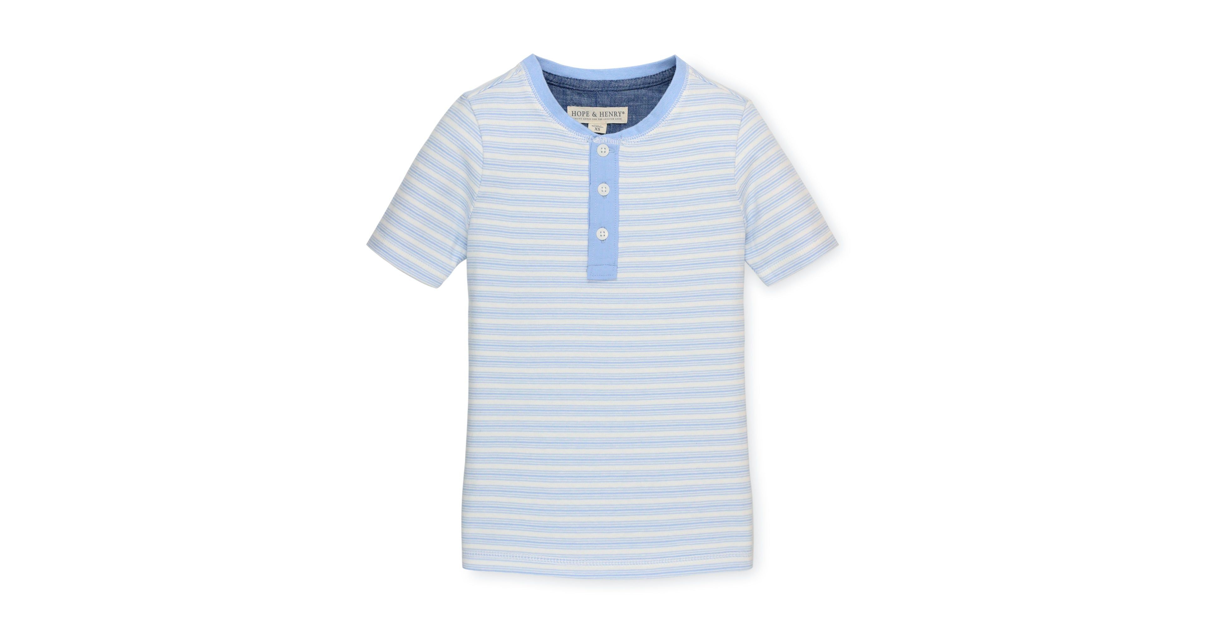 Hope & Henry Boys Cotton Short Sleeve Henley Tee