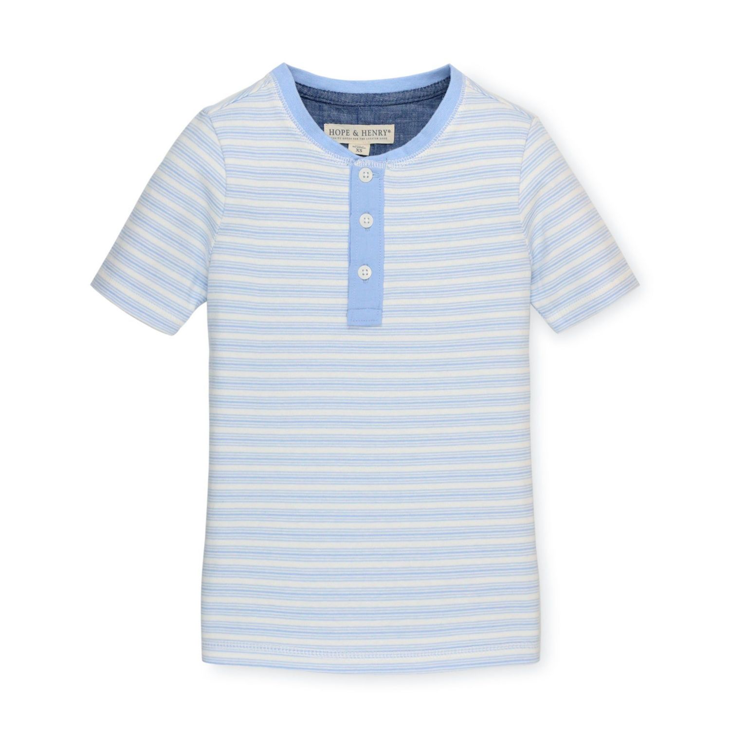 Hope and Henry Boys' Cotton Short Sleeve Henley Tee, Kids