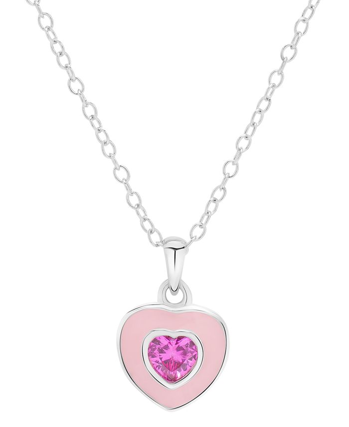 Macy's pink outlet sapphire heart necklace