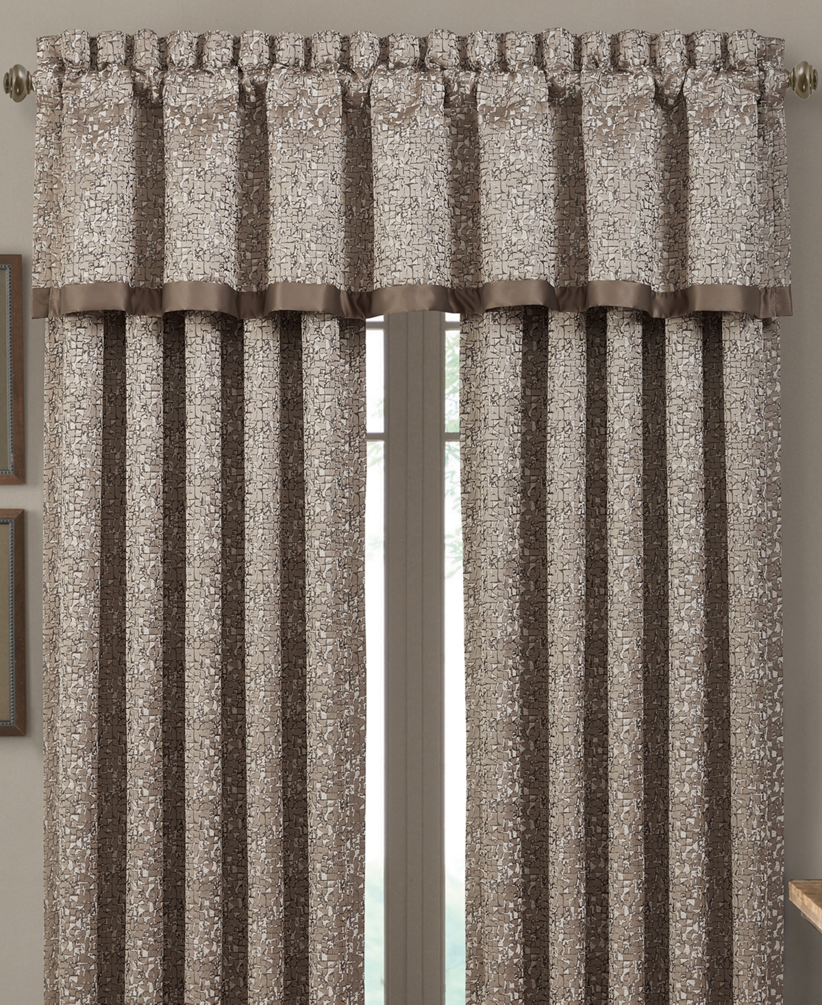 J Queen New York Cracked Ice Straight Window Valance, 88" x 18"