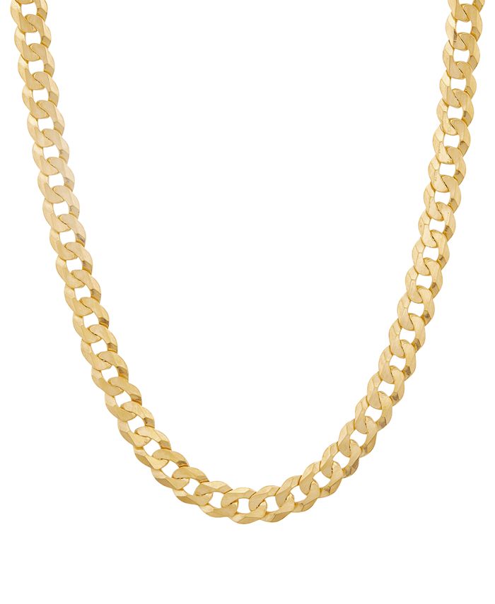 Macy's Polished Solid Flat Curb Link 22