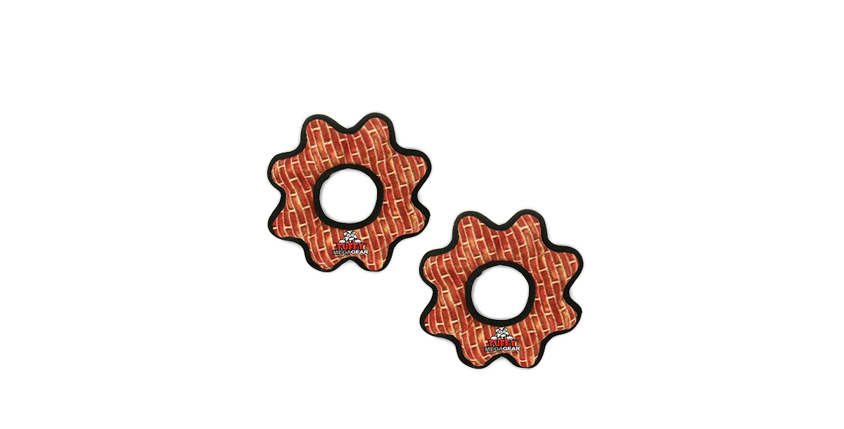 Mega Gear Ring Brick, 2-Pack Dog Toys - Rust/copper
