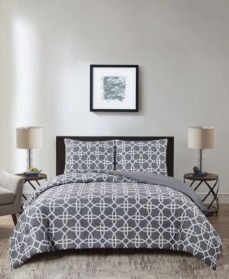 Keeco Carlisle Piece Polyester Reversible Comforter Set, Twin