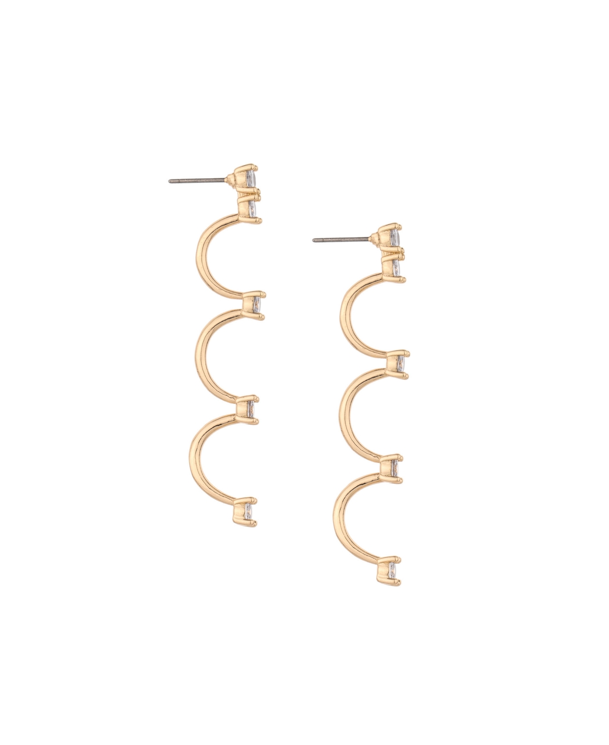 Ettika Scalloped 18K Gold Plated Drop Earrings - Gold