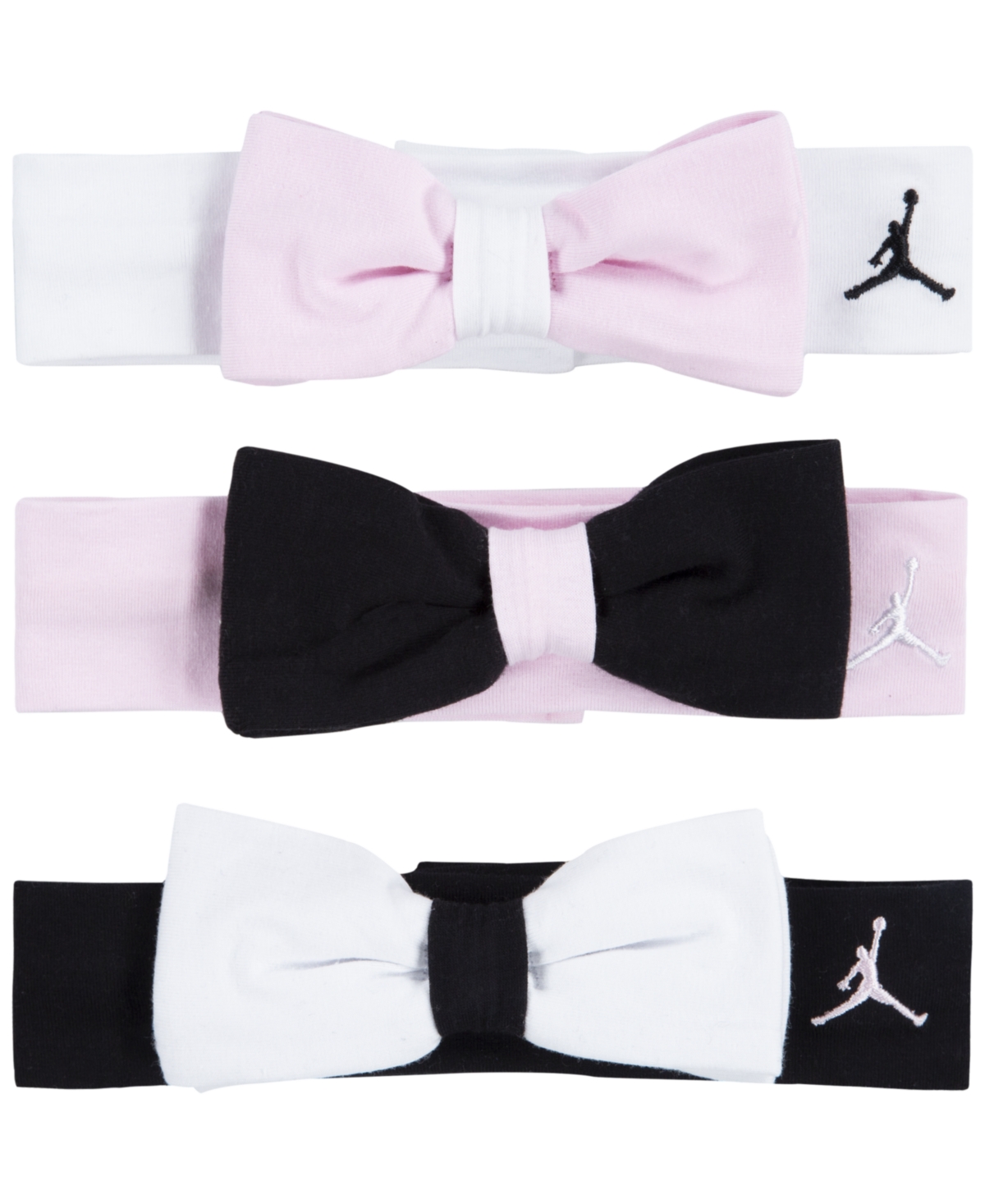 Jordan Baby Girls Stretch Headbands, Pack Of 3 In Pink Foam