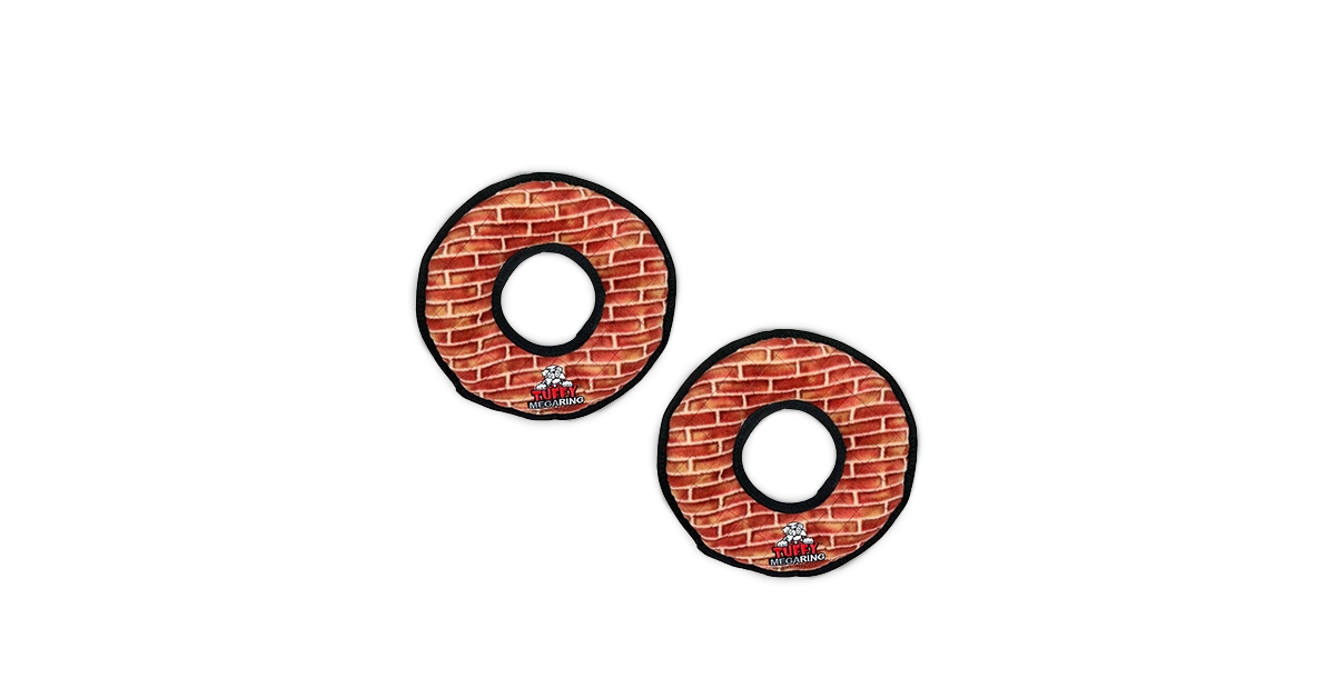Mega Ring Brick, 2-Pack Dog Toys - Rust, Copper