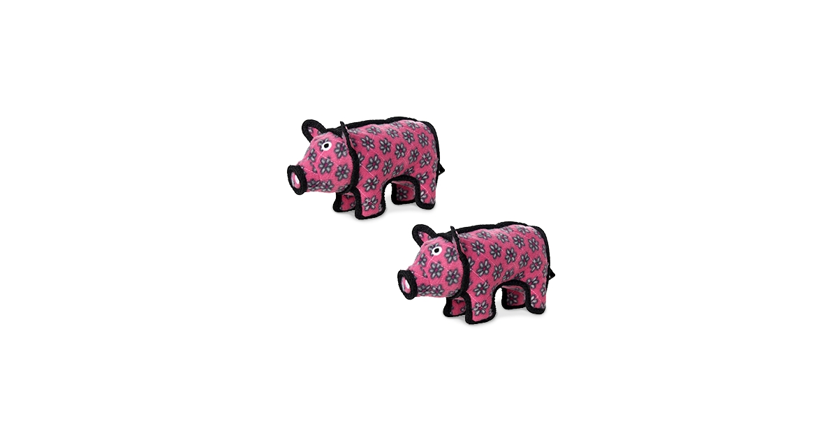 Jr Barnyard Pig, 2-Pack Dog Toys - Medium Pink