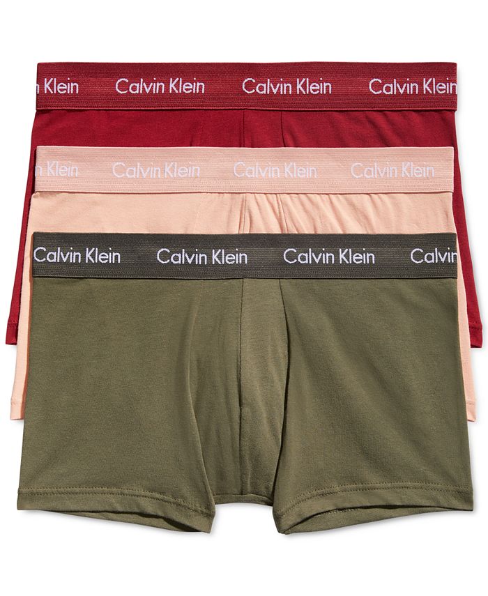 Calvin Klein Men's 3-Pack Cotton Stretch Low-Rise Trunks Underwear - Macy's