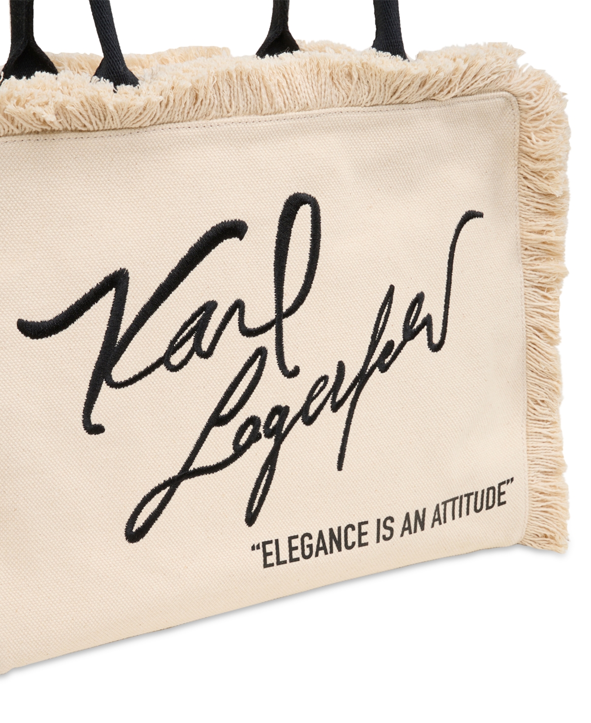 Shop Karl Lagerfeld Margot Market Medium Cotton Tote In Blk,natura