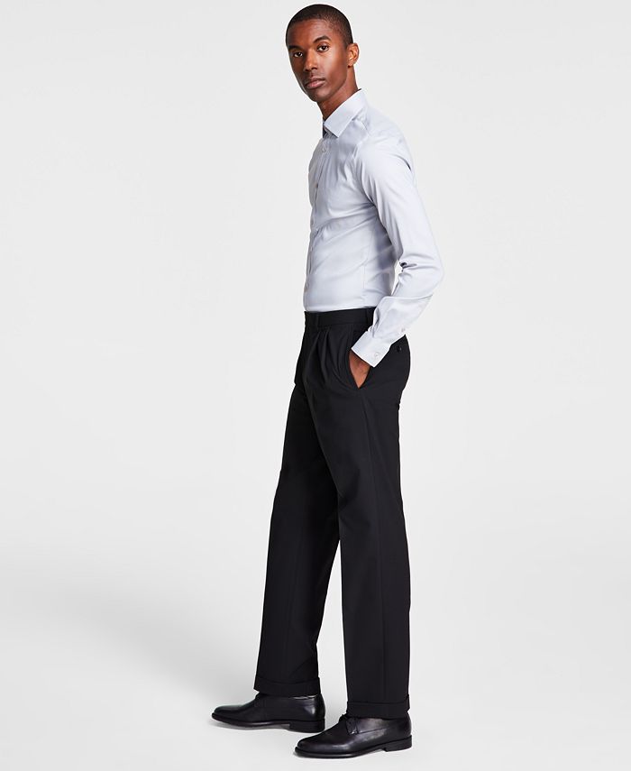 Michael Kors Men's Pleated Solid Classic Fit Pants Macy's