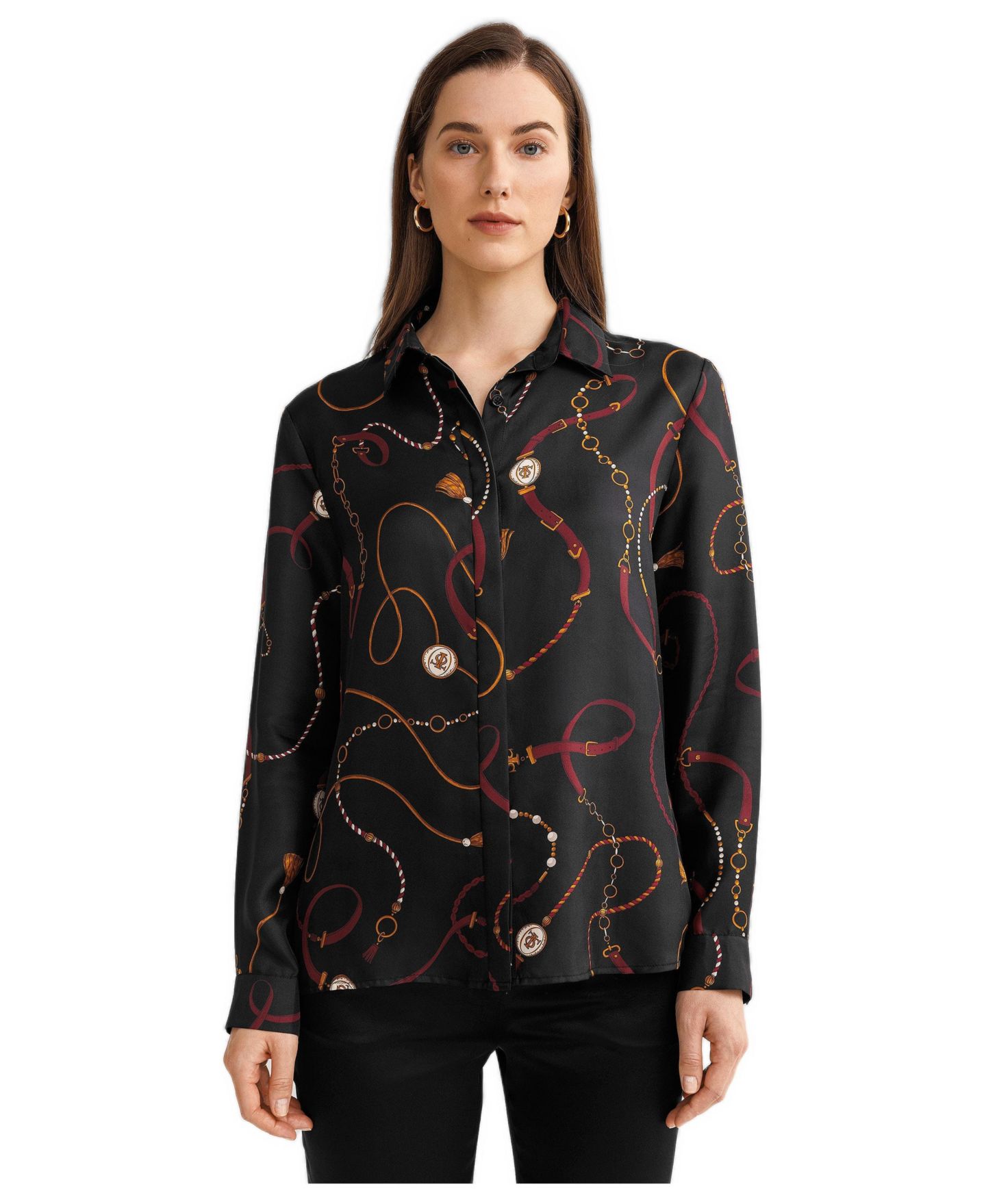 Женская рубашка LILYSILK Louisville Print Silk, цвет: С принтом — фото 4