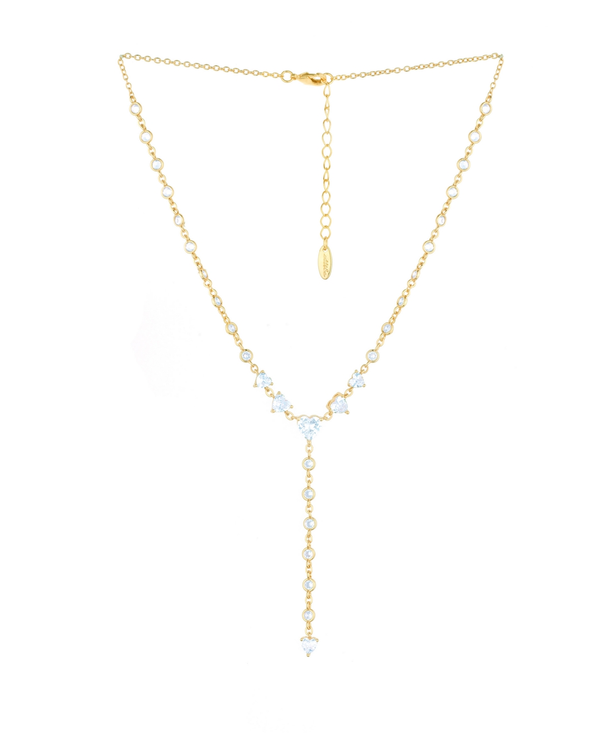 Shop Ettika Queen Of Hearts Cubic Zirconia Lariat Necklace In Gold