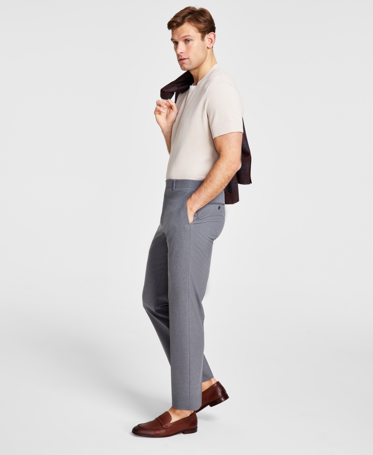 Michael Kors Men's Classic Fit Performance Dress Pants In Gray