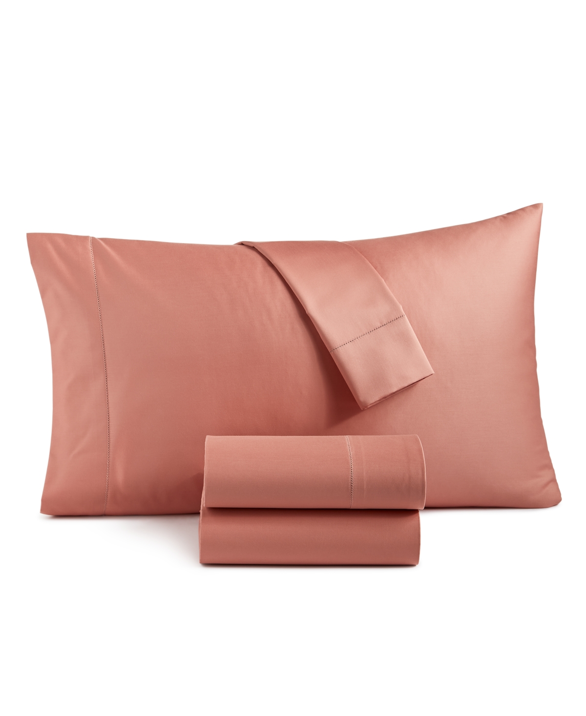 Charter Club Damask Solid 550 Thread Count 100% Cotton 3-pc. Sheet Set, Twin, Created For Macy's In Baked Clay