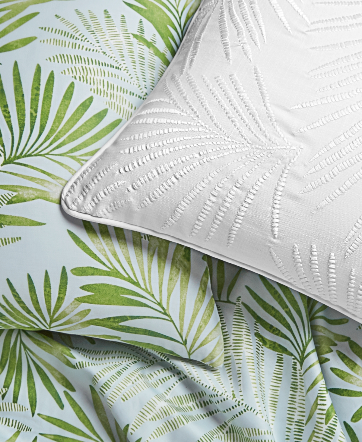 Charter Club Damask Designs Cascading Palms 300-Thread Count 3-Pc. Duvet Cover Set, Full/Queen, Exclusively at Macy's -pastel Gr