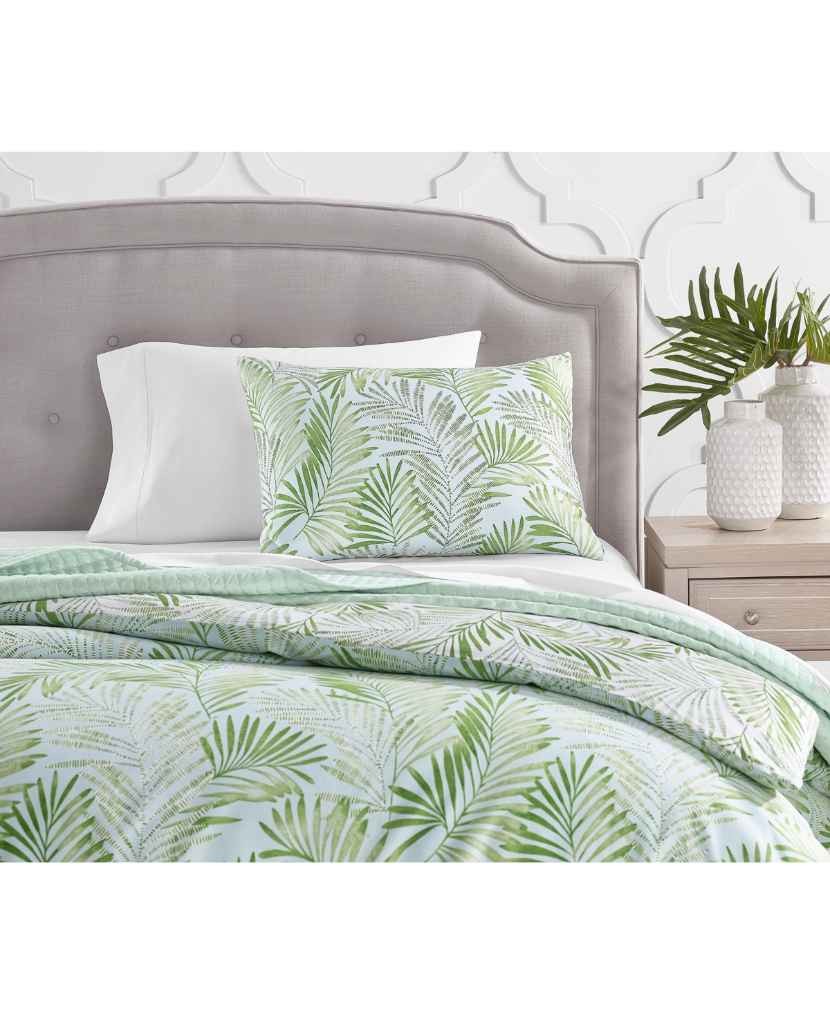 Closeout! Charter Club Damask Designs Cascading Palms 300-Thread Count 3-Pc. Comforter Set, Full/Queen, Exclusively at Macy's -pastel Gr