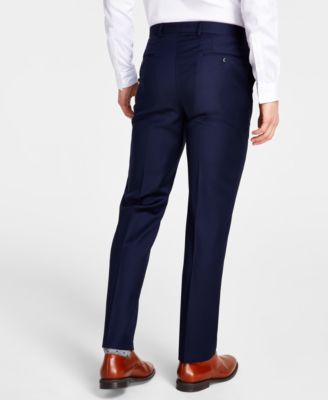 Men's Classic-Fit Wool-Blend Stretch Solid Suit Pants