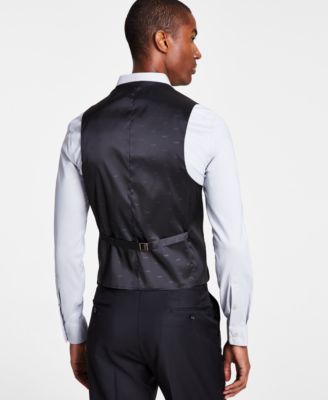 Men's Classic-Fit Wool-Blend Stretch Solid Suit Vest 
