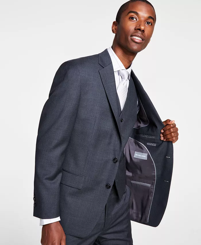 Men's Classic-Fit Wool-Blend Stretch Solid Suit Jacket - thumbnail 4