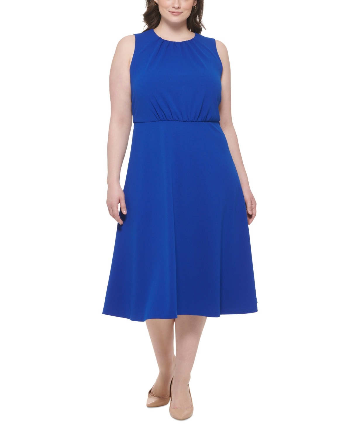 Calvin Klein Plus Size Sleeveless Open-Back Fit & Flare Dress | Smart Closet