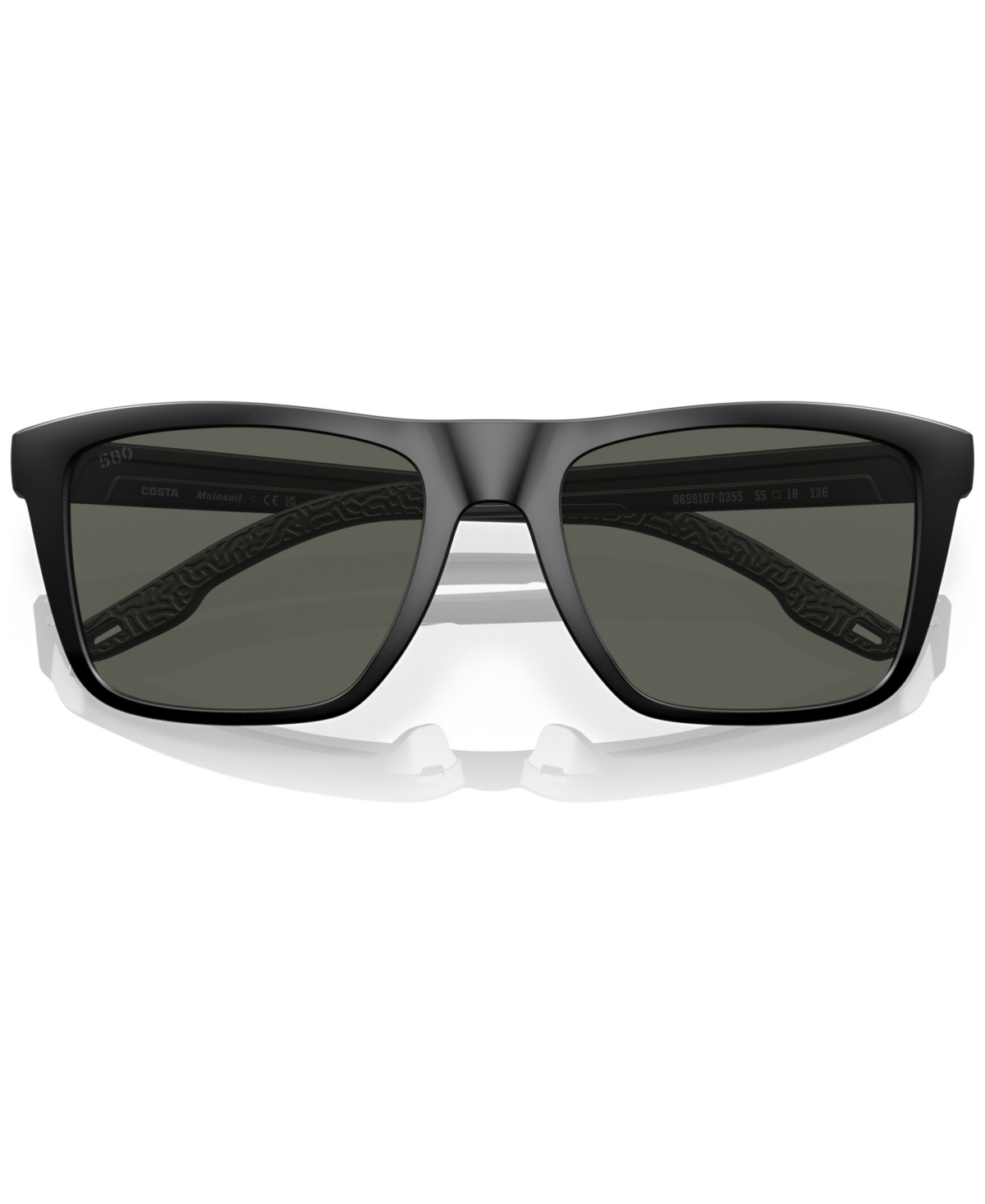 Shop Costa Del Mar Men's Mainsail Polarized Sunglasses, 6s910755-p 55 In Matte Black